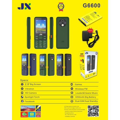 product_image_name-Jx-G6600 Feature Phone – Big Screen, Big Battery, Powerful Torch -1