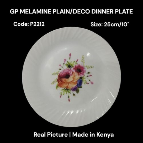 product_image_name-Generic-12 Pcs GP Melamine Plain Dinner Plate Round 25cm.-1