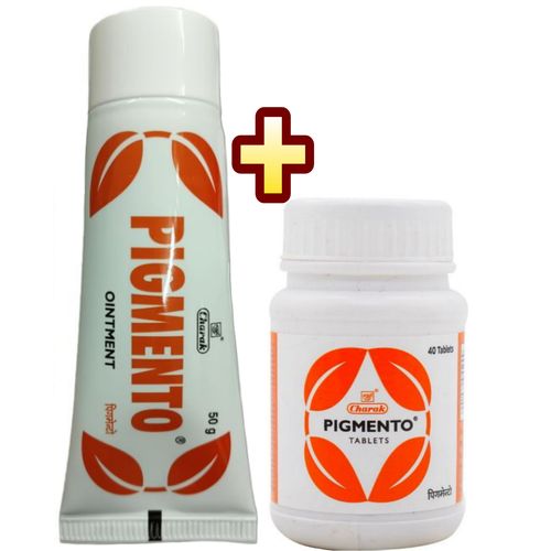 Charak Pigmento Ointment + Pigmento 40's For Vitiligo Repigmentation ...