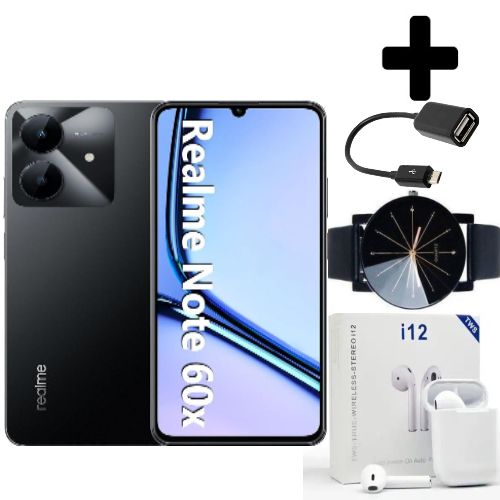 product_image_name-Realme-Note 60X 6.74" 64GB ROM+ 3GB Battery,5000mAh (Dual Sim)-Black+Earpods+Otg+Web Watch-1