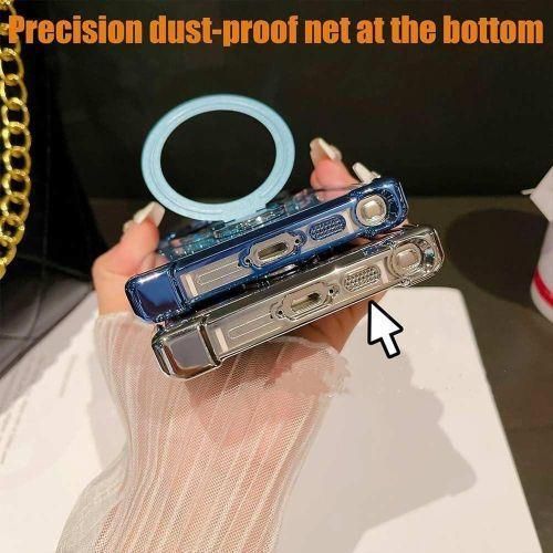 product_image_name-Generic-Electroplated Magnetic Gradient Glitter Stand Mobile Phone Cases For S24 Ultra-3