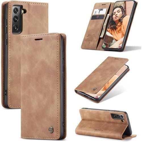 product_image_name-Generic-Caseme Retro Wallet Flip Cover for Samsung Galaxy S21 Plus(+)–Premium PU Leather Kickstand Case with Card Slots-1