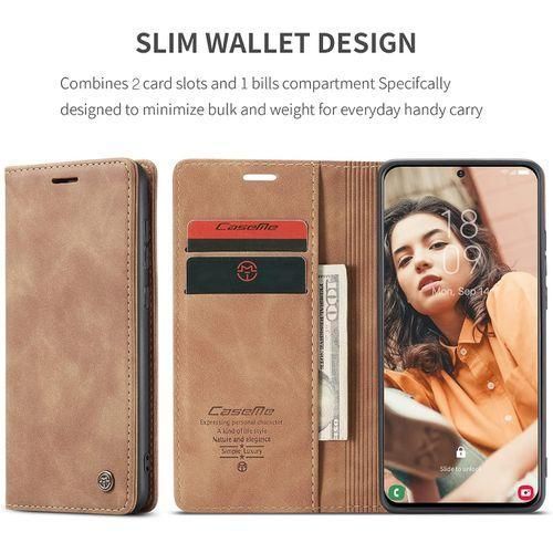 product_image_name-Generic-Caseme Retro Wallet Flip Cover for Samsung Galaxy S21 Plus(+)–Premium PU Leather Kickstand Case with Card Slots-3
