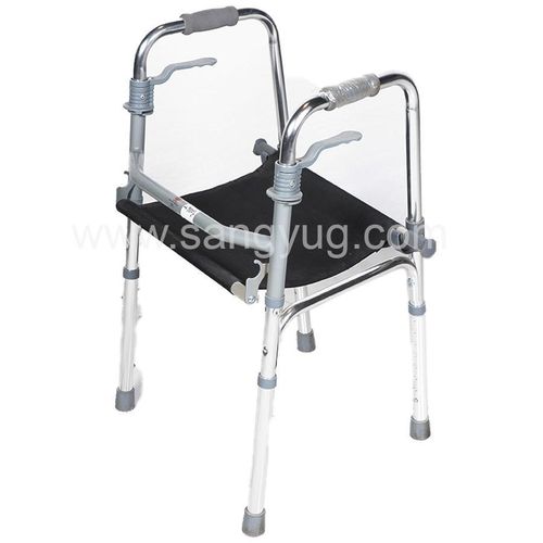 product_image_name-Generic-Adult Walking Frame, Foldable Walker Without Wheel With Seat, Height Adjustable-2