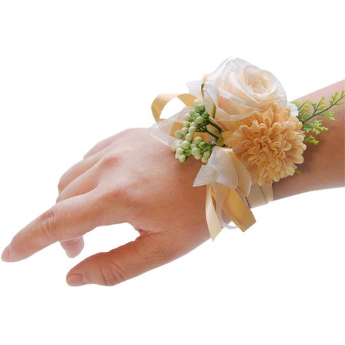 Women Wedding Bridesmaid Wrist Flowers Party Prom Corsage Bracelet Hand  Flowers - AAA Polymer