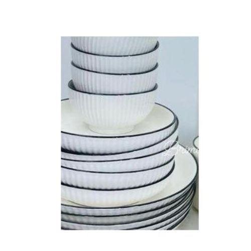 product_image_name-Generic-Pack Of 12 Dinner Set Of 6 Ceramic Bowls And 6 Dinner Plates-1