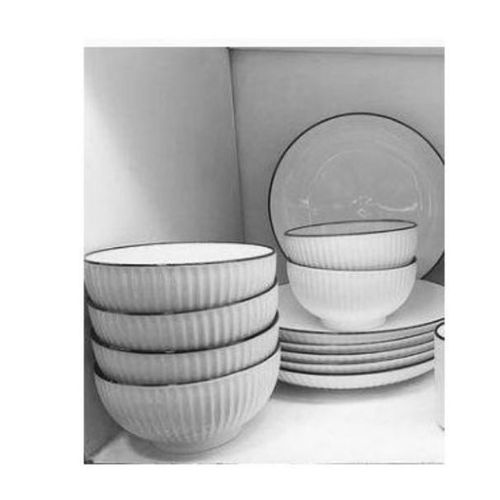 product_image_name-Generic-Pack Of 12 Dinner Set Of 6 Ceramic Bowls And 6 Dinner Plates-2