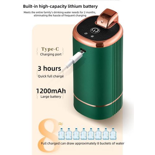 Homarom Water Pump Dispenser Electric Folding Barrel Charging Mineral Water Dispenser Pure Water Automatic Pressure Dispenser