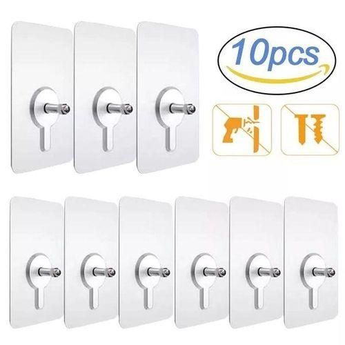 product_image_name-Generic-10pcs Strong Adhesive Seamless Sticky Wall Hook with screw -2