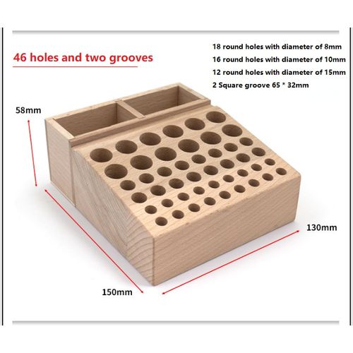 Carving Punching Tools Holder Organizer 46/98 holes Pine Wooden