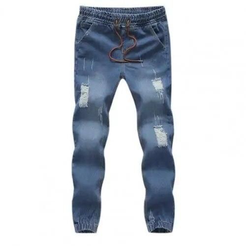 16 Jeans Men Jeans Hole Pocket Long Men Ripped Skinny Jeans Blue jeans @  Best Price Online