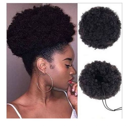 product_image_name-Fashion-Afro Hair Bun Extension #1 Black -Small Size + FREE GIFT-1