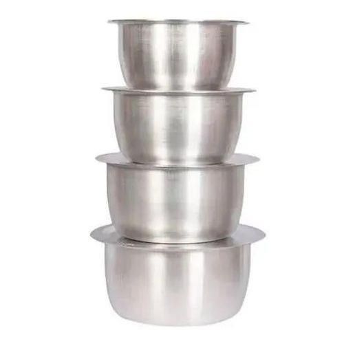product_image_name-Generic-4pcs Set Of Stainless Aluminum Sufurias No Lids-1