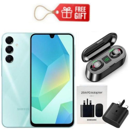 product_image_name-Samsung-GALAXY A16, Display 6.7'',Storage 256GB ROM + 8GB RAM -(DUAL SIM) 50MP ,4G, 5000mAh, Green + F9 Earbuds & Adapter-1