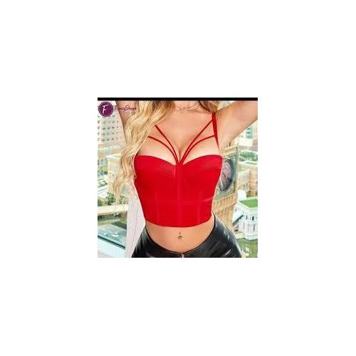 product_image_name-Fashion-Women’s Bralette 21 – Sexy Padded Push Up Longline Bra – Comfortable Stylish Lingerie Top (Red)-4