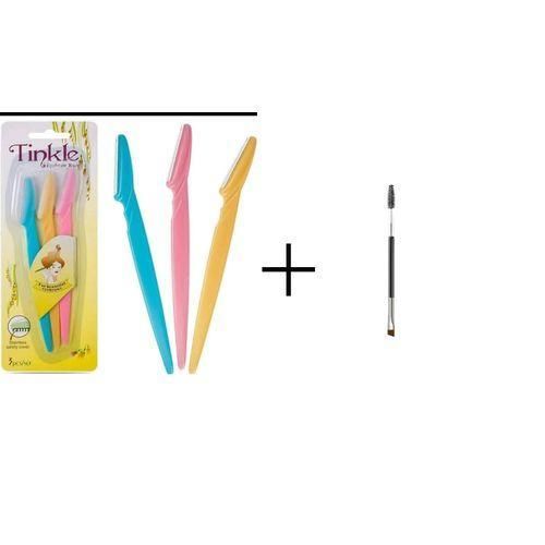 product_image_name-Generic-Tinkle Eyebrow Shaper Razor(3pcs)+2IN1 Angled Eyebrow Brush/Spoolie-1