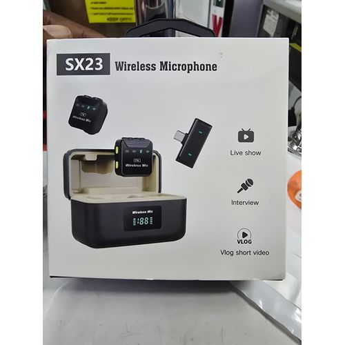 product_image_name-Generic-SX23 Wireless Microphone Dual Clip On Lavalier Mic for Vlogging and Interviews-1