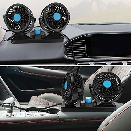 Generic Double 360 Degree Rotatable Car Fan - 12V DC Electric 2