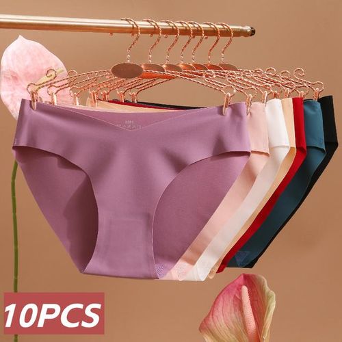 Generic 10pcs/set Women's Panties Ice Silk Seamless Female Underwear  Low-Waist Elasticity Sexy Lingerie For Women Breathable Soft Briefs @ Best  Price Online