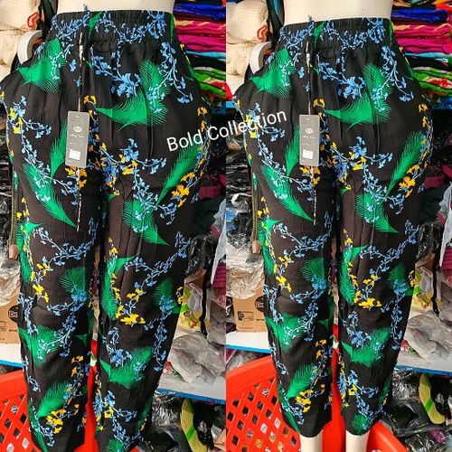 Fashion Stunning Leafy Floral Cotton Multicolor Palazzo Pants(Size 8/10/12  @ Best Price Online
