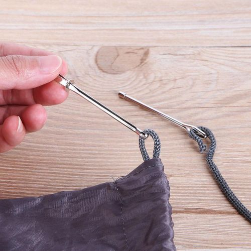 Stainless Steel Bodkin Wear Elastic Rope Threaders Guide Belt Ribbon  Wearing Tools Clip Tweezers Craft Sewing
