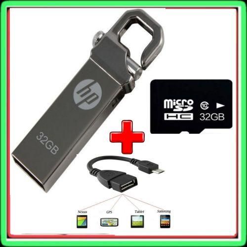 product_image_name-HP-32GB Flash Disk  +32 Gb Memory Card + OTG CABLE-1
