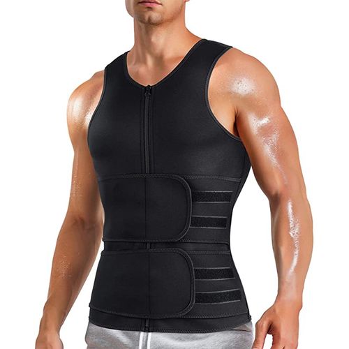 Fashion Mens Sauna Vest Sweat Trimmer Body Shaper Slimming Waist Trainer  Zipper Neoprene Tank Tops Shapewear Workout Weight Loss Suit @ Best Price  Online