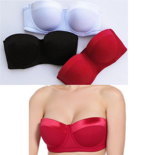 Binnys 3pcs Breathtaking Beautiful 2 In 1 Strappless Bridal Bras @ Best  Price Online