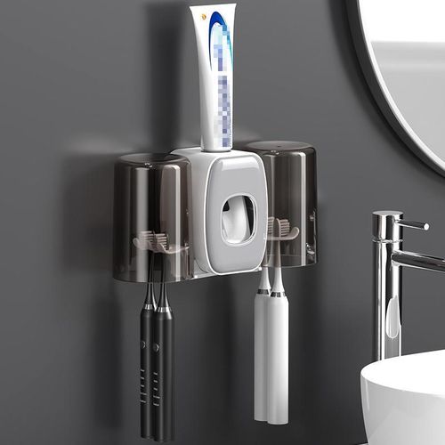 product_image_name-Generic-Couple Wall Mounted Automatic Squeeze Toothpaste Device(White)-1