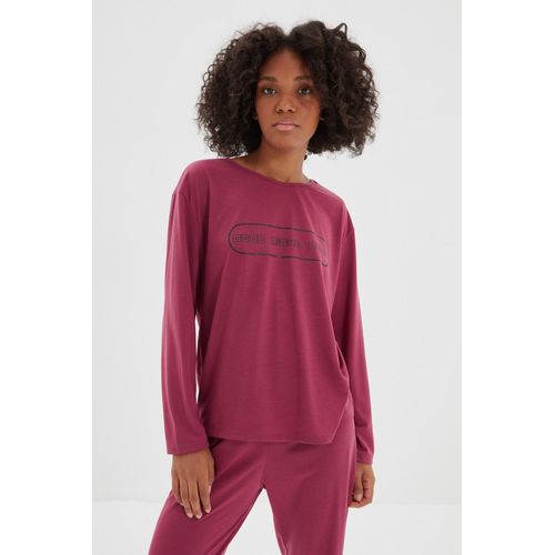 Trendyol Collection Pajama Set - Pink - With Slogan @ Best Price Online