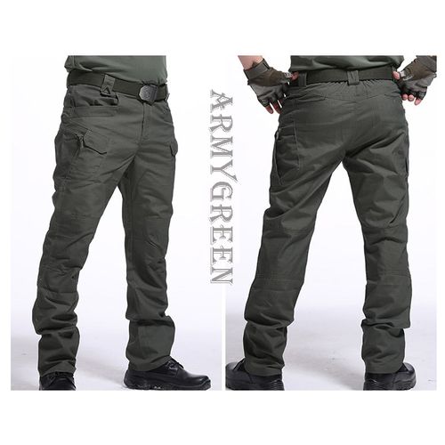 Fashion Mens Tactical Pants Multi Pocket Elastic Waist Military Cargo  Waterproof Combat Trousers Outdoor Hiking Trekking Pant