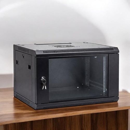 product_image_name-Generic-Multiple Venting Holes 6U Wall Mount Data Cabinet with Lockable Steel Frame & Smooth Paint Finish-1