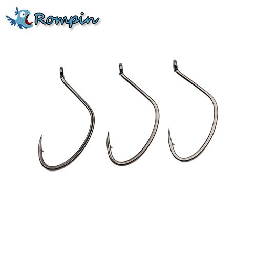 Generic 20pcs/bag 7002 Less Wacky Black Nickel Fishing Hook Worm