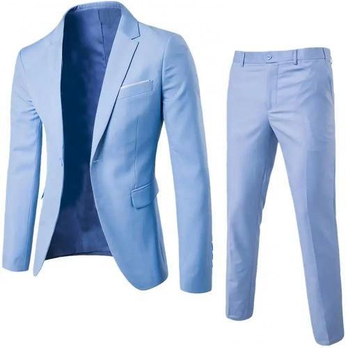 product_image_name-Gukbis-2 Piece Men's Slim Fit Formal Suit Pants - Sky Blue-1