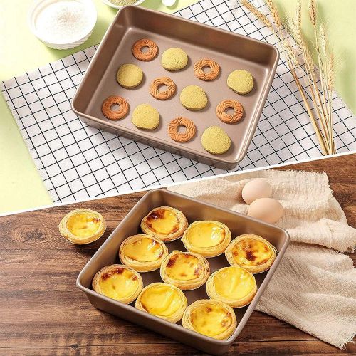 Cake Bakeware,Nonstick et Baking,Caon Steel Bakeware,Rectangular Cake Baking  Pan/Pizza Pan,27.5X23X5cm