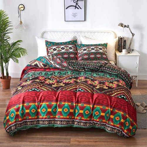 product_image_name-Generic-2pcs bohemian quilt cover + pillowcase, microfiber down duvet set-5