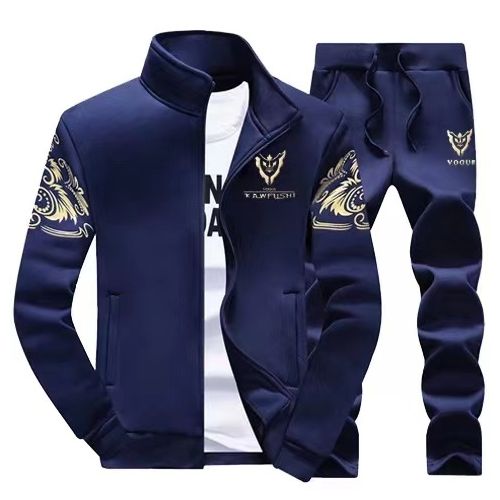 Fashion Mens Set Tracksuit Set 2 Pieces Hooded Sweatshirt Male Jacket ...