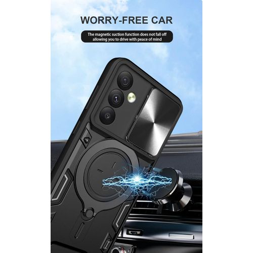product_image_name-Generic-For Samsung Galaxy A16 4G/5G Case cover with Ring Holder Kickstand & Camera Lens Slide Protector Cover, Military Grade Hard Armour Shockproof Rugged Phone Case-3