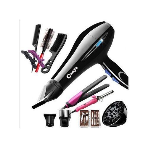 product_image_name-Canye- 12 Ppcs Hair Dryer Blow Dryer Hair Tools- Flat iron, tongs, manicure set, combs, curls-1