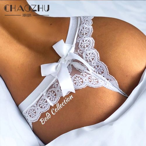 Fashion 3PCs Most Beautiful Bow Lace Thong Panties(Hips 34-40inches) @ Best  Price Online