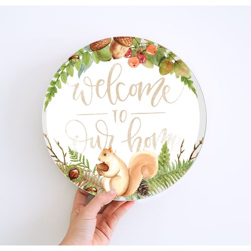 product_image_name-Generic-Welcome Home Wall Sign- Mounted On Round Board Ready To Hang-1