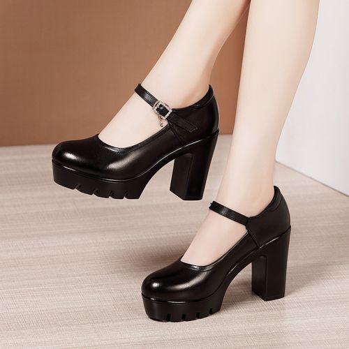 CHIKO Traci Round Toe Block Heels Mary Jane Shoes