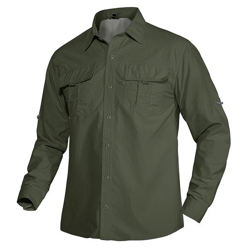 Fashion (Army Green)MAGCOMSEN Men's Quick-drying Long Sleeve Shirt