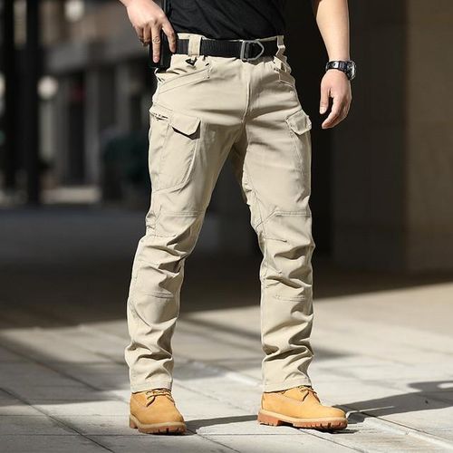 Dropship Men Multi-Pocket Outdoor Elastic Waist Cargo Pants to