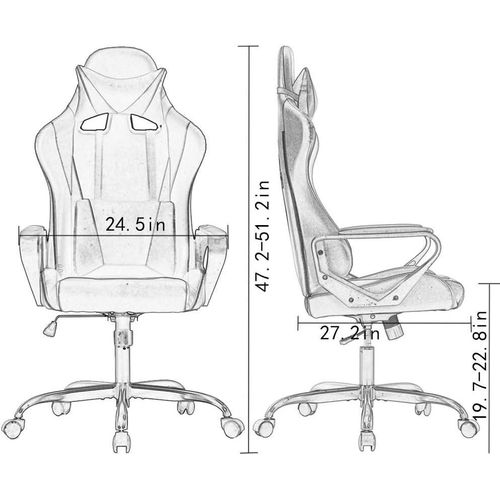 product_image_name-Office Supply-High Back Gaming Chair With Lumbar Support & Headrest-3