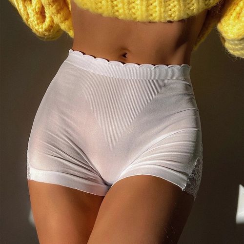 Fashion (B-black)Summer Seamless Underwear Safety Shorts Women's Safety  Pants Lace Hollow Out Cute Ladies Shorts Panties Ruffle High Waist Shorts  JIN @ Best Price Online