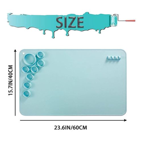 Silicone Craft Mat Silicone Mat Non Stick Silicone Sheet Silicone Craft Mat  with Cleaning Cup Washable DIY Reusable for Painting Art Clay and 