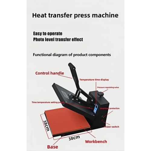 product_image_name-Generic-38*38cm Flatbed Heat Press Transfer Sublimation T-shirt Printing Machine-5