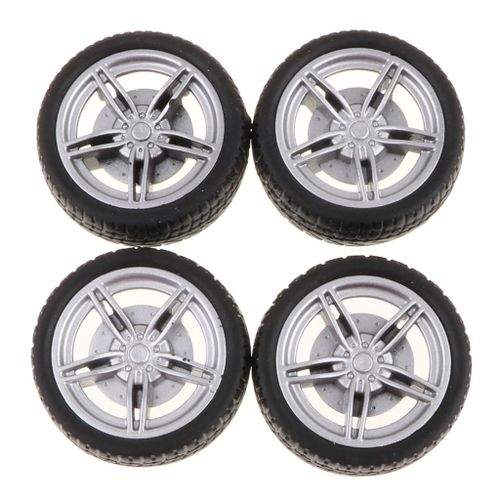 Generic 40mm Silver Plastic Wheel Rim & Tyre Tires For RC Racing Car, Pack  Of @ Best Price Online