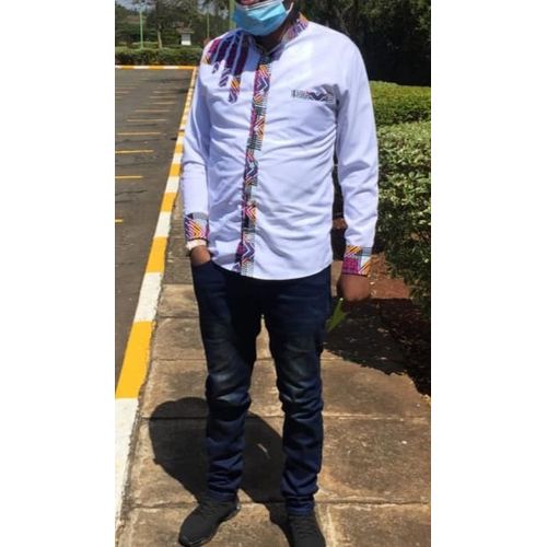 product_image_name-Fashion-Men's Designer Shirt With Ankara Print/White-1
